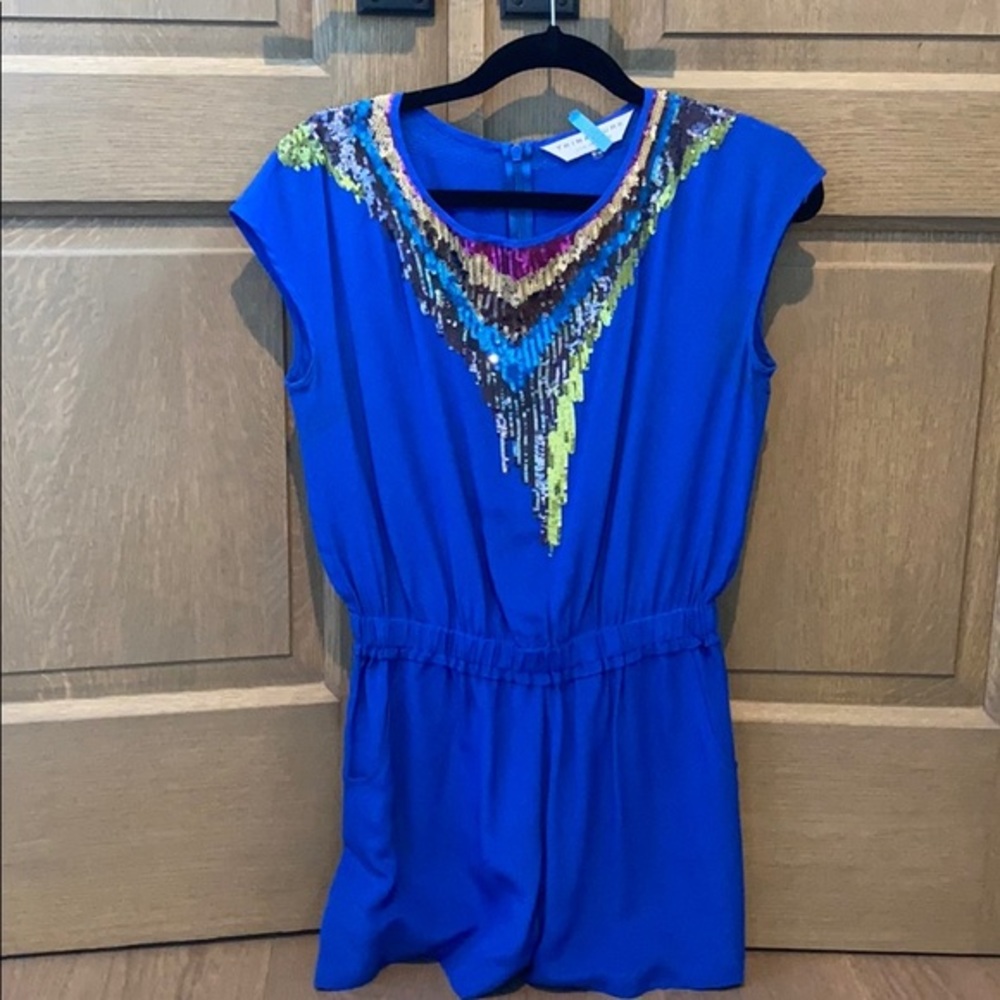 Trina Turk Blue Sequin Romper